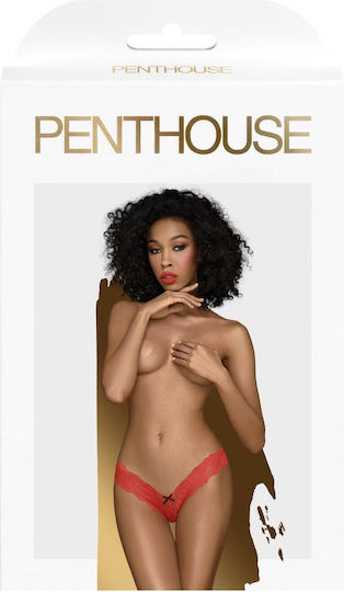 Penthouse Dangerous Darling Γυναικείο Sexy Slip με Δαντέλα Κόκκινο