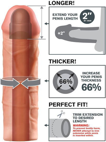 Pipedream Fantasy X-tensions Mega Penis-Verlängerung Fleisch 23cm