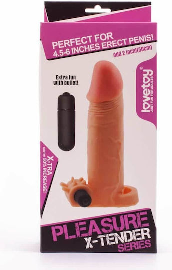 Lovetoy Pleasure X Tender Вибриращо Удължение На Пениса Телесен 17.5см
