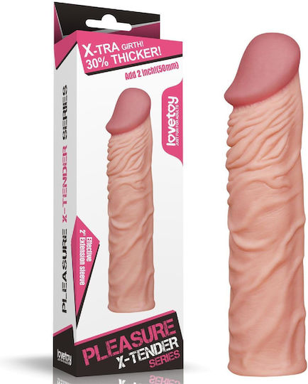Lovetoy Pleasure X-Tender Vibrating Penis Sleeve 3 Προέκταση Πέους με Δόνηση Flesh