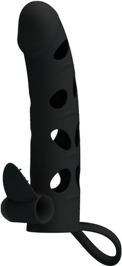 Pretty Love Plunging Pete Corona Penis Extension with Vibration Black 15.2cm