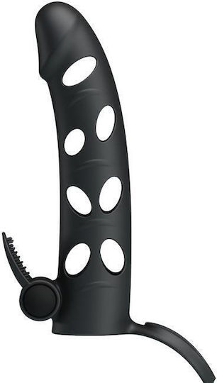 Pretty Love Plunging Pete Corona Penis Extension with Vibration Black 15.2cm