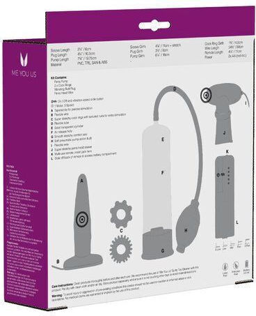 Seven Creations Male Mens Kit Multiple Sensation Пенис помпа с вибрация Черен