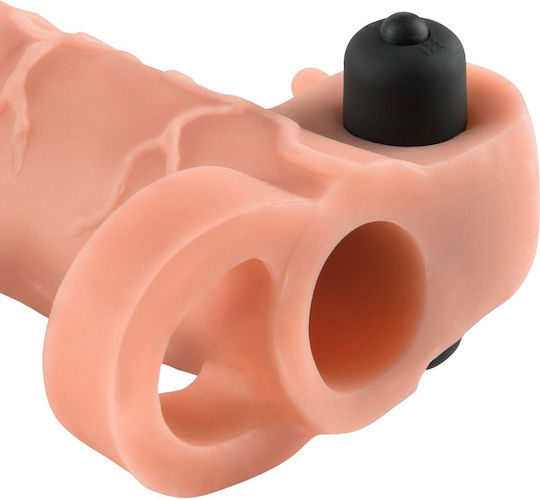 Pipedream Fantasy X-tensions Vibrating Real Feel Προέκταση Πέους με Δόνηση Μαύρη 16.5cm