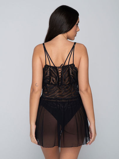 Luna Flirt Sexy Babydoll Schwarz