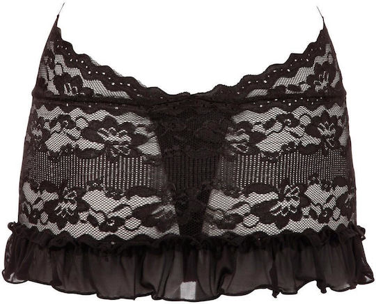 Cottelli Collection Little Lace Dress Σετ Sexy Babydoll Black