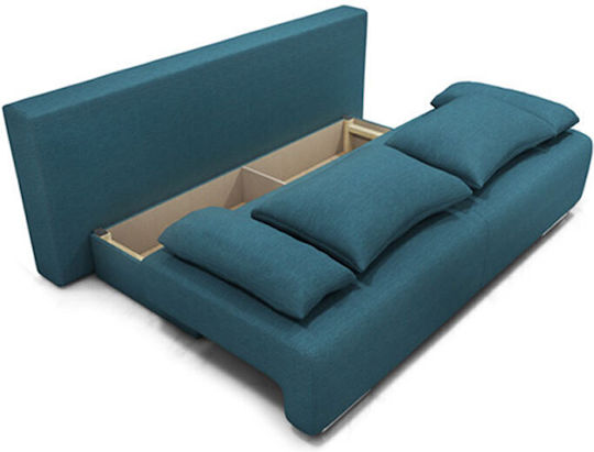 Maya Dreisitzer Sofa Bett Mit Stauraum Petrol 195x93cm