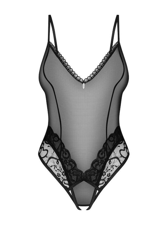 Obsessive Sexy Bodysuit Mit Transparenz & Spitze Schwarz