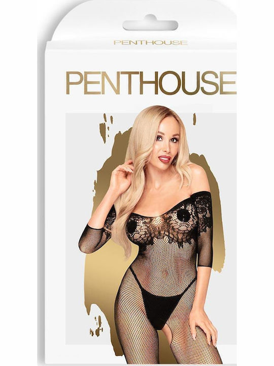 Penthouse Penthouse High Profile Bodystocking Ολόσωμο Καλσόν Διχτυωτό με Ανοιχτό Καβάλο Black