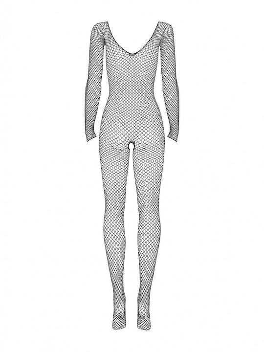 Obsessive N109 Bodystocking Plasă cu Deschidere în Zona Intimă Negru