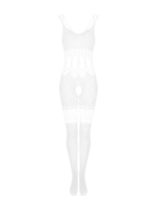 Obsessive G330 Obsessive Mesh Bodystocking with Open Crotch White