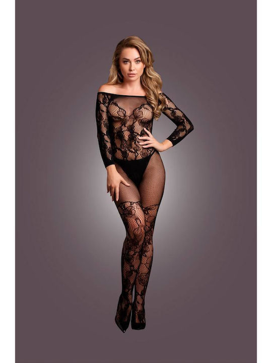 Le Désir Bodystocking Ολόσωμο Καλσόν Διχτυωτό με Ανοιχτό Καβάλο Μαύρο