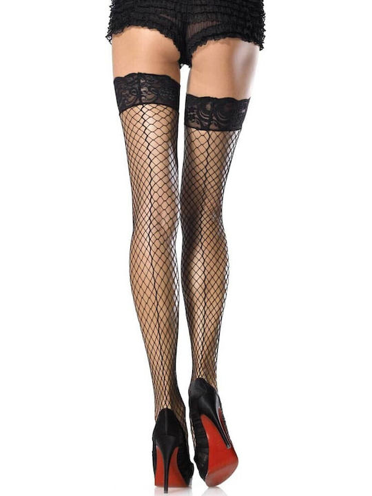 Leg Avenue Stay Up Lace Top Thigh Highs Sexy Tights Black