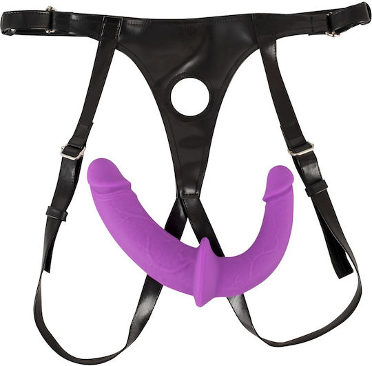 You2Toys Soft Gurtzeug mit Doppelter Dildo in Lila Farbe