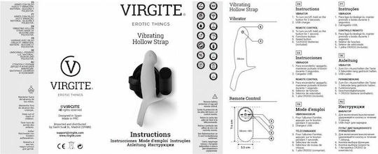 Virgite Strapless Strap On with Dildo with Vibration in Black Color
