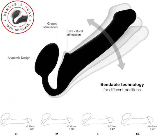 Strap On Me Strapless Strap On Dildo Size S Trägerlos Strap On mit Dildo 27cm in Farbe Black