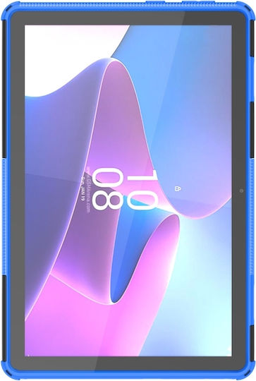 Lenovo Tab M10 3. Gen Reifenstruktur TPU + PC Tablet-Hülle Halter Blau