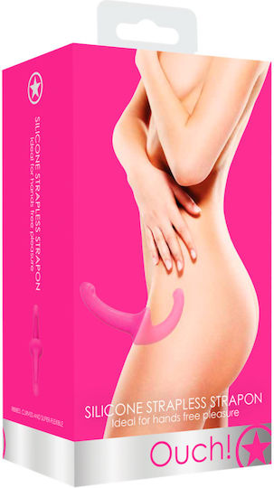 Shots Ouch Strapless Strapon Silicone με Διπλό Dildo 22cm σε Ροζ Χρώμα