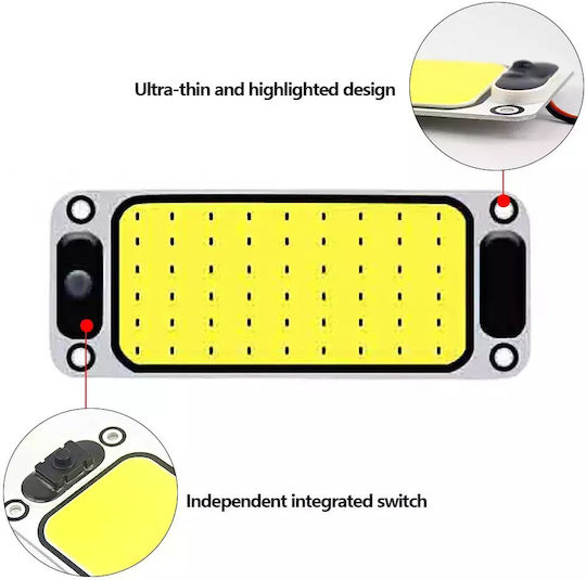 Led Vehicle Ceiling Light Strong Light 54 Led Cob 5400lm 12/24v Switch 2pcs Tc-166