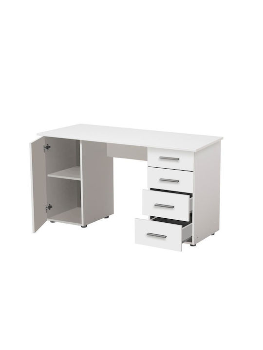 Schreibtisch Liber Holz Weiß 135x50x75.5cm
