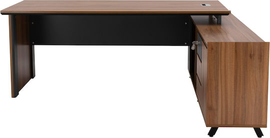 Γωνιακό Επαγγελματικό Γραφείο Supreme 200x180x76εκ. Καφέ