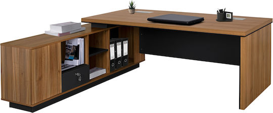 Γωνιακό Επαγγελματικό Γραφείο Supreme 199x180x76εκ. Φυσικό