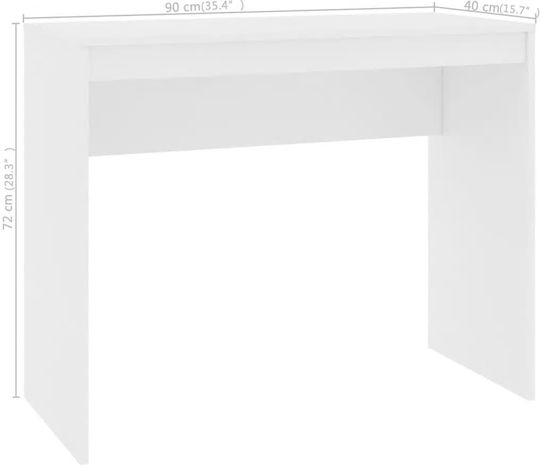 Γραφείο Ξύλινο Λευκό 90x40x72εκ.