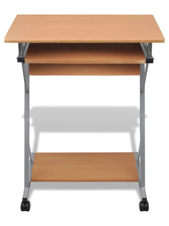 Computer Büro Holz Beige mit Metallbeinen 60x40x75cm