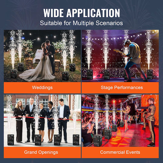 Vevor Cold Spark Fireworks Machine x4 700W 2-5m Stage DJ Wedding Event Party