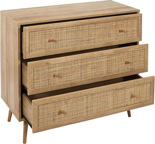 Mobilier de Intrare Bali Home Deco Factory cu 3 Sertare Dimensiuni 90x39x79cm Hd7455