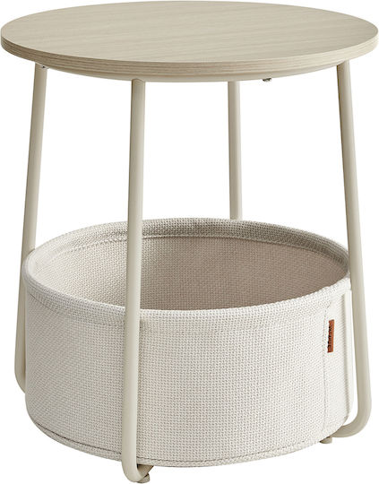 Round Metal Side Table Beige W45xL45xH50cm