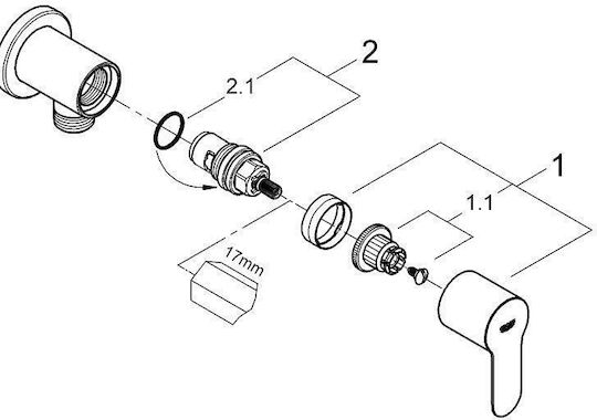 Grohe Bauedge Vana / Comutator Colțar 1/2"x1/2"