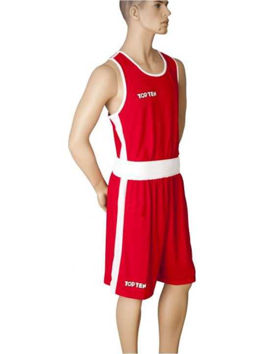 Top Ten Herren Ärmellos T-Shirt für Boxen Rot