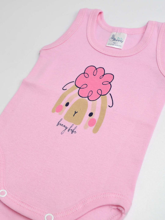 Bunny Bebe Baby Bodysuit Sleeveless Rose