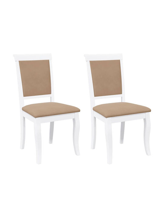 Dining Room Wooden Chair White 50x55x95.5cm 2pcs