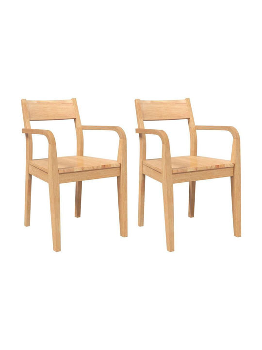 Dining Room Wooden Chair Coffee 51x57x80.5cm 2pcs