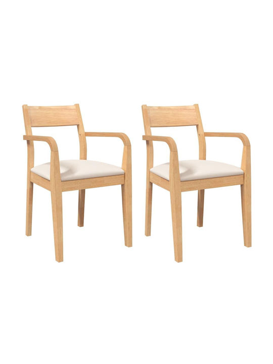 Dining Room Wooden Chair Coffee 51x57x80.5cm 2pcs