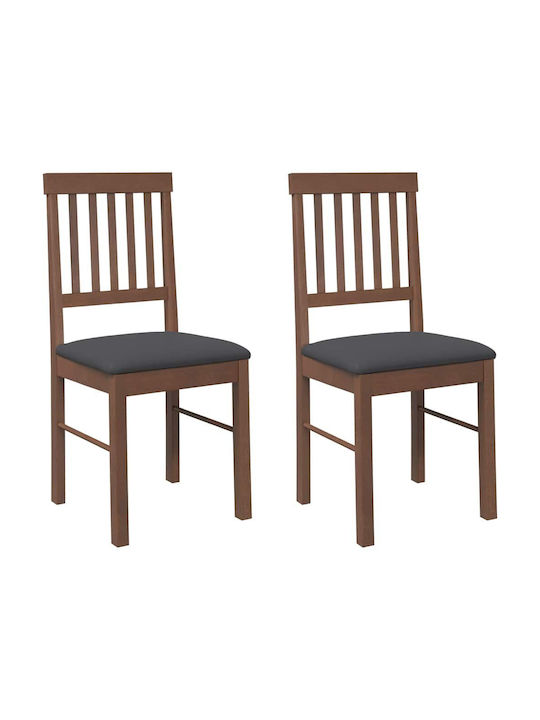 Dining Room Wooden Chair Coffee 42.5x44.5x90cm 2pcs