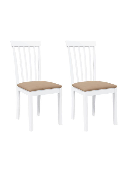 Dining Room Wooden Chair White 43x50x94cm 2pcs