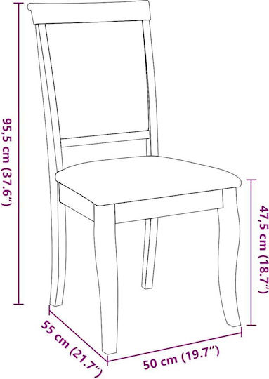 Dining Room Wooden Chair White 50x55x95.5cm 2pcs