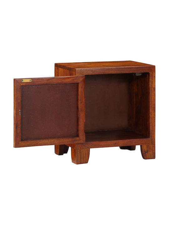 Κομοδίνο από Μασίφ Ξύλο Μπεζ 40x30x45cm