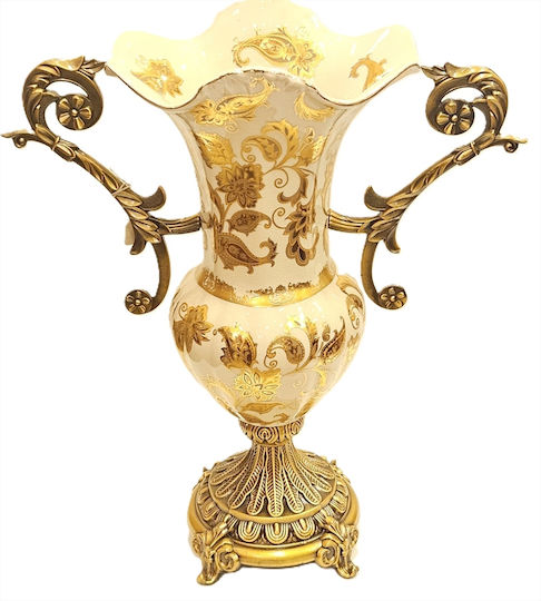 La Belle Maison Vase aus Porzellan Gold Abmessung 37x41cm La Belle Maison Vase aus Porzellan Gold Abmessung 37x41cm