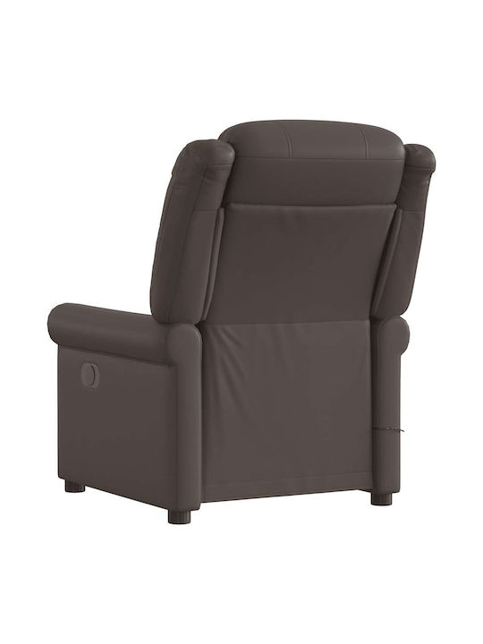 Fotoliu Relax Masaj cu Puf din Piele Naturală Maro 77x92.5x99cm