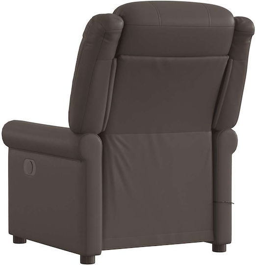 Relaxsessel Friseurwaschbecken mit Fußhocker aus echtem Leder Coffee 77x92.5x99cm