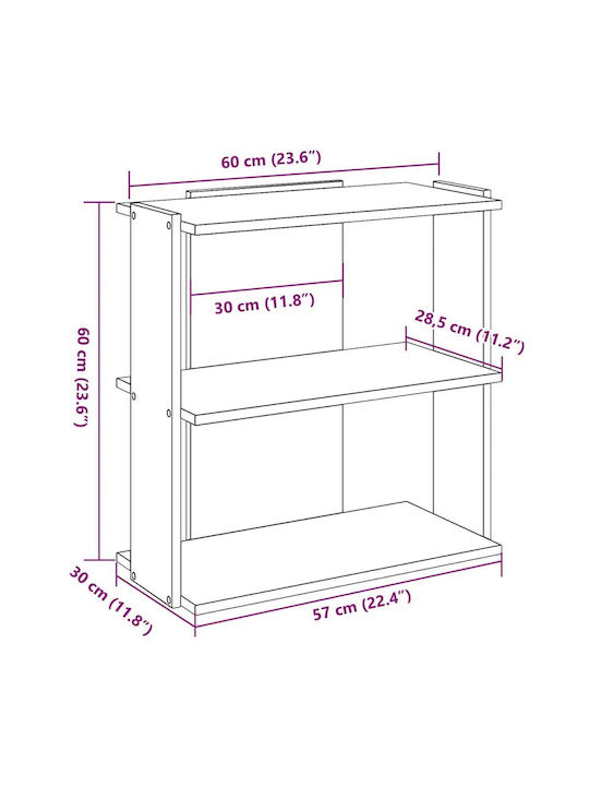 Bibliotecă Alb 60x30x60cm