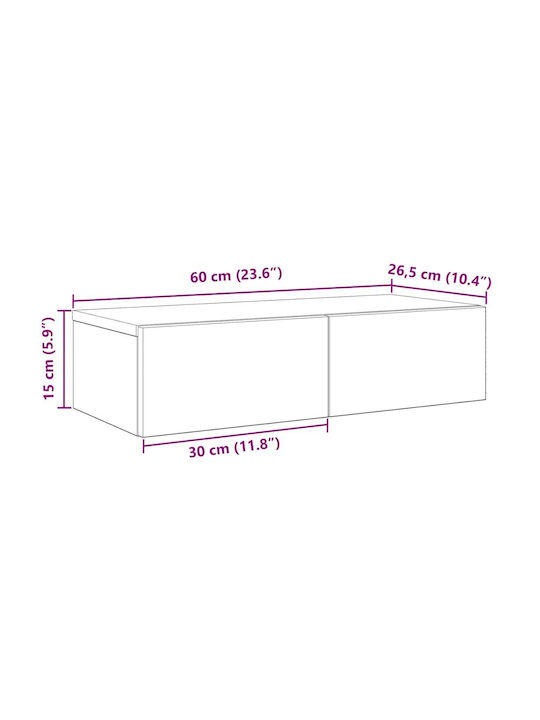Рафт Стенен Concrete Grey 60x26.5x15см.