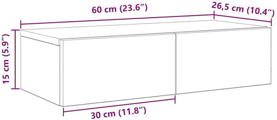 Wandregal Grau Beton 60x26.5x15cm