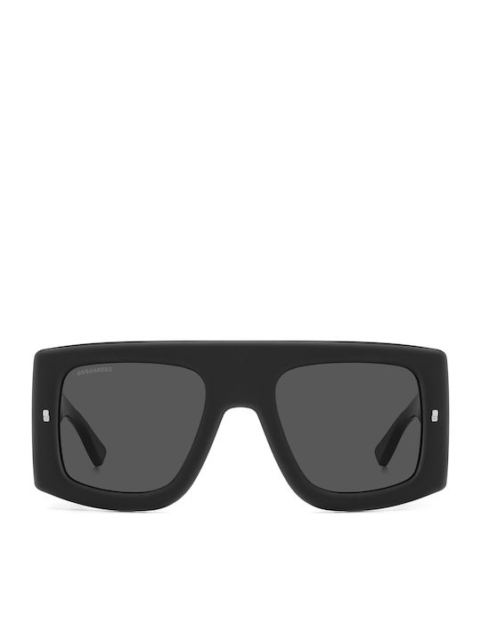 Dsquared2 Icon Unisex Γυαλιά Ηλίου με Μαύρο Κοκκάλινο Σκελετό και Μαύρο Φακό ICON 0024/S 003IR