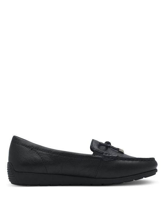 Tamaris Leather Women's Moccasins in Black Color