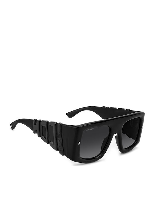 Dsquared2 Icon Unisex Sunglasses with Black Plastic Frame and Black Lens ICON 0024/S 8079O